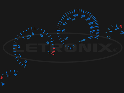 1x EL Racing Dash Vauxhall Opel Corsa B Tigra 1 0220Km h 7000RPM 1x EL Racing Dash Vauxhall Opel Corsa B Tigra 1 0220Km h 7000RPM