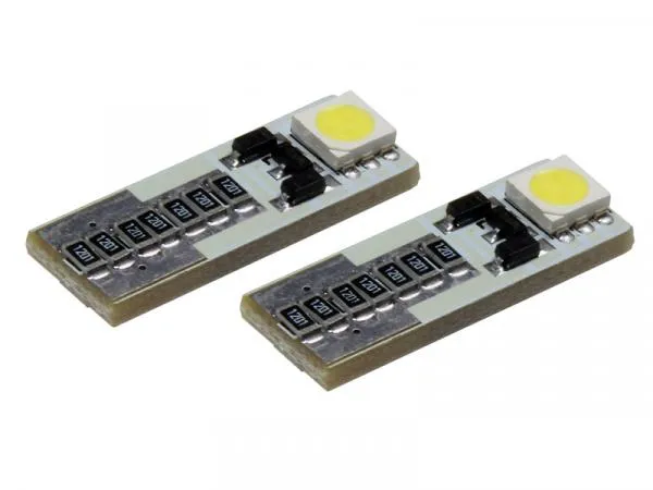 2x 2 SMD 5050 3 Chip LED Leuchtmittel 4 Farben w5w T10 Can-Bus