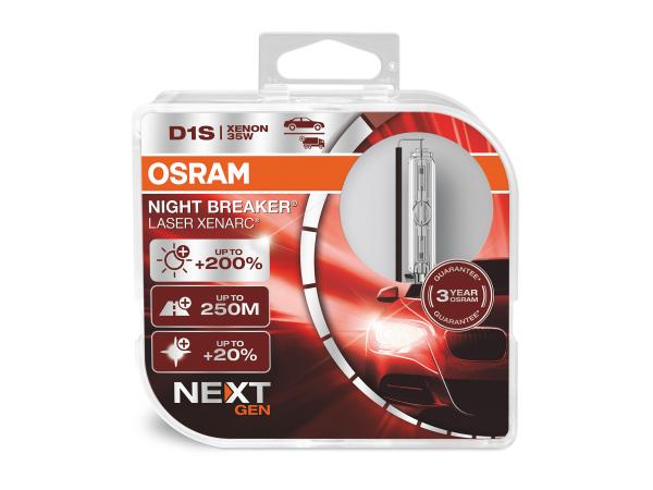 Osram D1S Night Breaker Laser NEXT GEN Xenon Lampen +200% DuoBox (2 Stück)