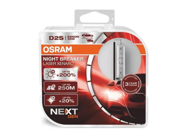 Osram D2S Night Breaker Laser NEXT GEN Xenon Lampen +200% DuoBox (2 Stück)
