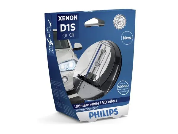 Philips D1S Leuchtmittel 35W PK32d-2 WhiteVision Xenon 5000K Blister - 85415WHV2S1