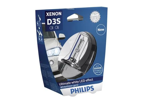 Philips D3S Leuchtmittel 35W PK32d-5 WhiteVision Xenon 5000K Blister - 42403WHV2S1
