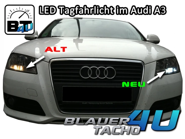 LED Tagfahrlicht TFL Set Ba15s 26 SMD Can-Bus für Audi A4, B7 ab 2004