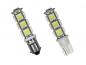 Preview: 2x 13 SMD 5050 3 Chip LED Leuchtmittel Weiß w5w T10 oder ba9s T4W