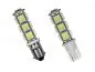 Preview: 2x 13 SMD 5050 3 Chip LED Leuchtmittel Weiß w5w T10 oder ba9s T4W