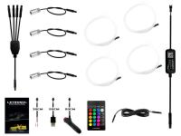 Preview: LETRONIX RGB LED Sternenhimmel 4er Set mit 220 Sternen/Fasern und App Steuerung