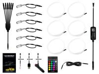 Preview: LETRONIX RGB LED Sternenhimmel 6er Set mit 610 Sternen/Fasern und App Steuerung