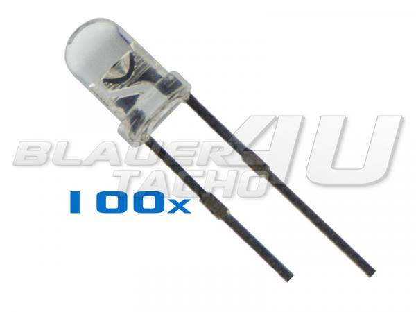 100 superhelle Rote Leds 3mm 4000mcd inklusive Widerstände