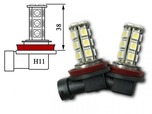 LED Nebelscheinwerfer Birne Lampe H8 18x 5050 SMD Xenon Weiß - LED