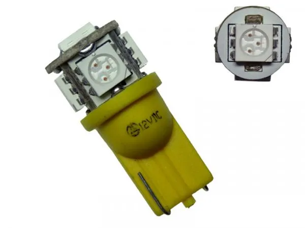 5 SMD 5050 3 Chip LED Leuchtmittel WY5W Sockel Gelb/Orange