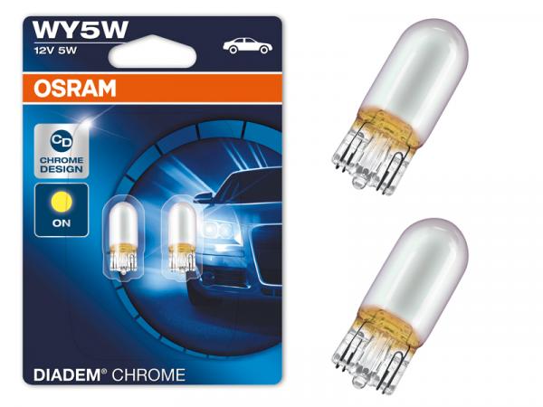 OSRAM W5W WY5W Blinker Seitenblinker Diadem Chrom Optik E-Prüfzeichen