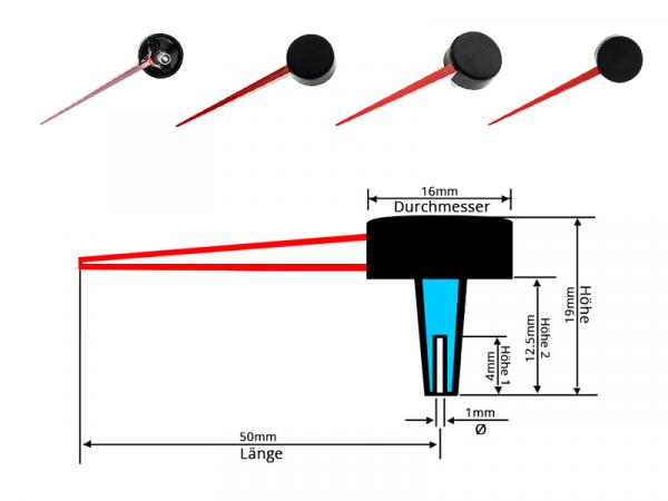 Preview: 50mm LETRONIX Tachonadel Tachozeiger Tacho Zeiger Nadel in Rot Design 6