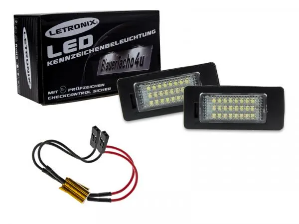 Seitronic® LED Kennzeichenbeleuchtung Audi A4 B7 - E4 Prüfzeichen