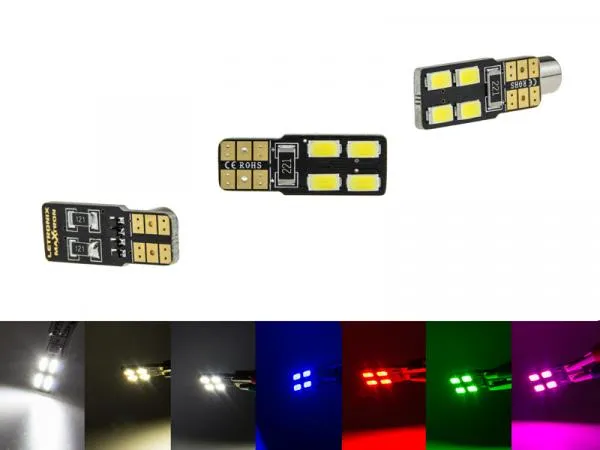 MaXtron® 4x SMD 5730 CAN-Bus LED Side 200LM w5w T10 Glassockel 12 Volt