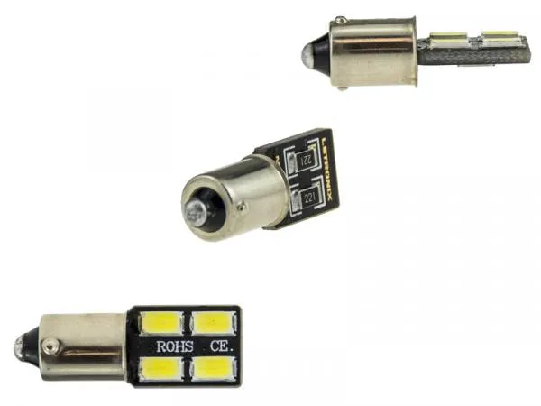 MaXtron® 4xSMD 5730 CAN-Bus LED Side 200LM Ba9s T4W Metallsockel 12 Volt