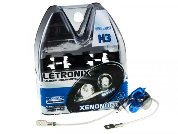 LETRONIX H3 12V 55W Halogen Leuchtmittel 8500K Xenon Gas Ultra White