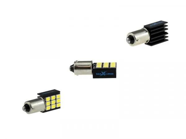 MaXlume® 9x SMD 2835 CAN-Bus LED Side 540LM Ba9s T4W Metallsockel 12V 24V
