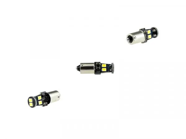 2x MaXlume® 6x SMD 2835 Ultra CAN-Bus LED 360LM Ba9s T4W Metallsockel 12V 24V