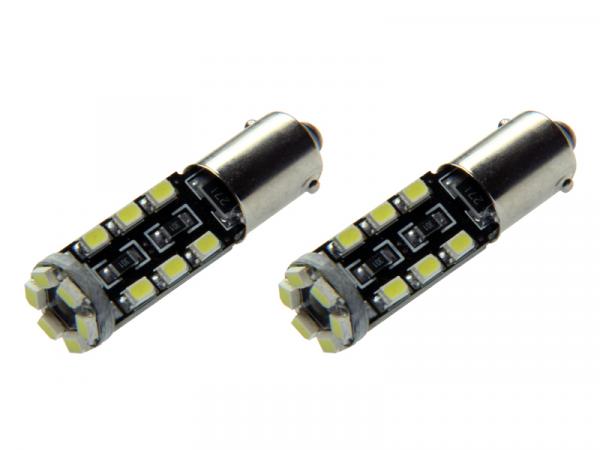 2x 18 SMD 1210 LED Standlicht Weiß 6000K Can-Bus ba9s T4W