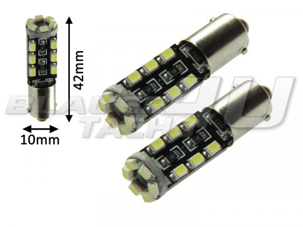 Preview: 2x 18 SMD 1210 LED Leuchtmittel Weiß 6000K Can-Bus ba9s T4W
