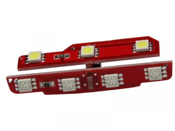 2x 7 SMD 5050 3Chip LED Ausstiegs - und Umfeldbeleuchtung BiColor