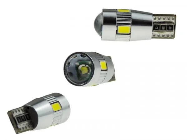 2x 4 SMD + 3 Watt Chip LED Leuchtmittel  W5W T10 Weiß 6000K