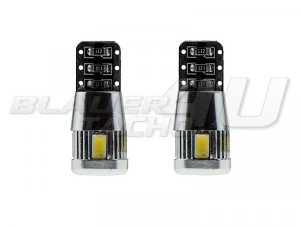 Preview: 2x 6 SMD 5630 LED Leuchtmittel W5W T10 Can-Bus Weiß Silber