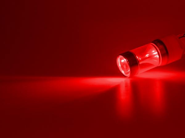 Preview: 30 Watt LED Leuchtmittel Ba15s P21W mit XBD LEDs Rot