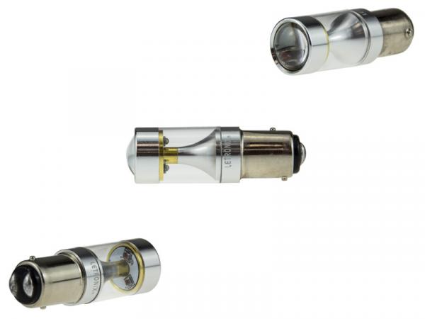 30 Watt LED Leuchtmittel BaY15d P21/5W mit CREE-XBD LEDs Rot