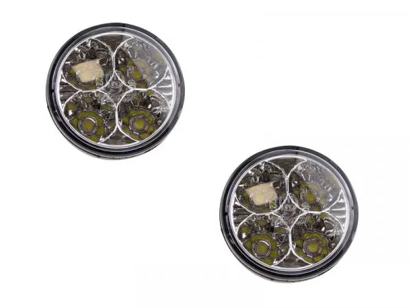 4 Emitter LED Tagfahrlicht Rund Ø 70mm inkl. Relais