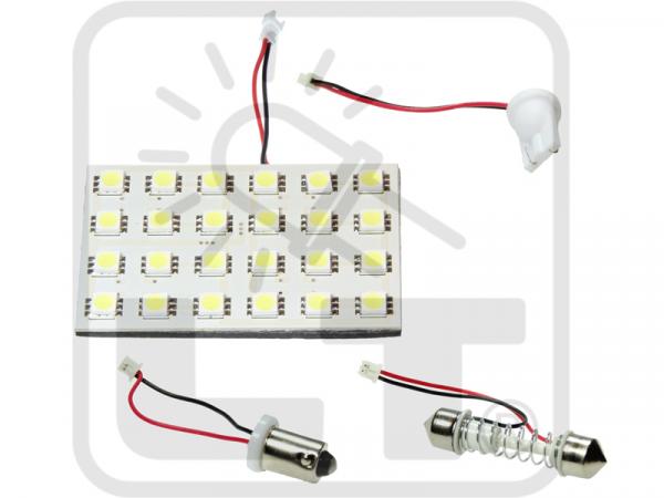 Preview: 24 SMD 3Chip LED Innenraum Modul Platine mit Kombianschluss