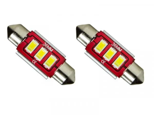 LED Kennzeichenbeleuchtung 2x C5W 36mm 3x5630 LED Soffitte weiß CAN-Bus