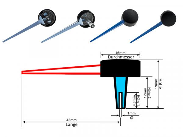 46mm LETRONIX Tachonadel Tachozeiger Tacho Zeiger Nadel in Blau Design 1