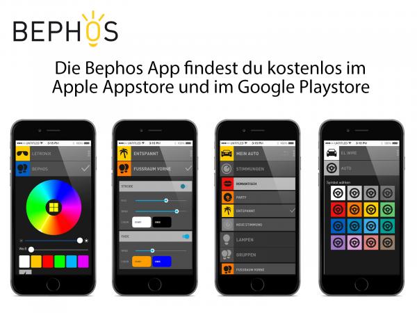 Preview: Erweiterungsset 4er Set RGB LED Fußraumbeleuchtung für Ambientebeleuchtung