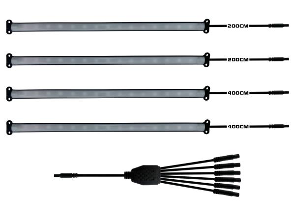 Preview: Erweiterungsset Fußraumbeleuchtung 4x 25cm LED-Leisten für RGBIC Ambientebeleuchtung