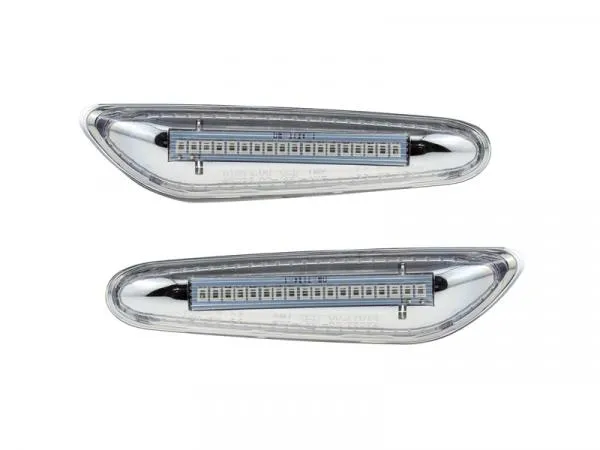 LED Seitenblinker Blinker Chrome Silber Design für BMW 1er E81 2004-2013