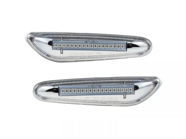 LED Seitenblinker Blinker Chrome Silber Design für BMW 3er E90 2005-2013