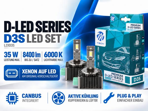 Preview: LETRONIX D3S LED Retrofit Xenon auf LED 6000K 8400lm CANBUS Plug & Play - LZXD3S