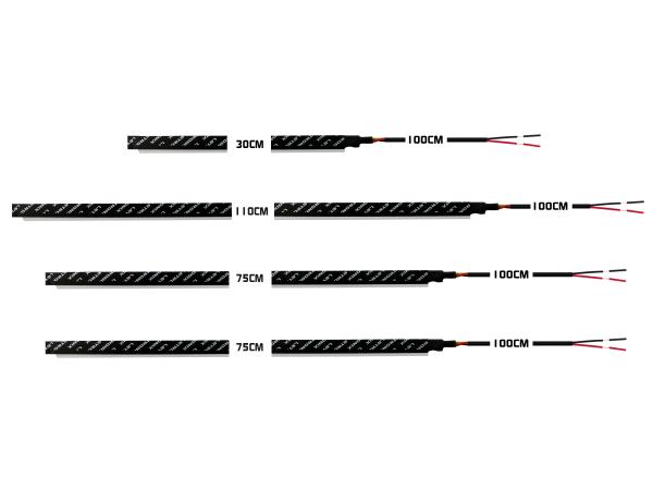 Preview: LETRONIX Full LED Ambientebeleuchtung für Armaturenbrett + 2 Türen 12V Farbauswahl