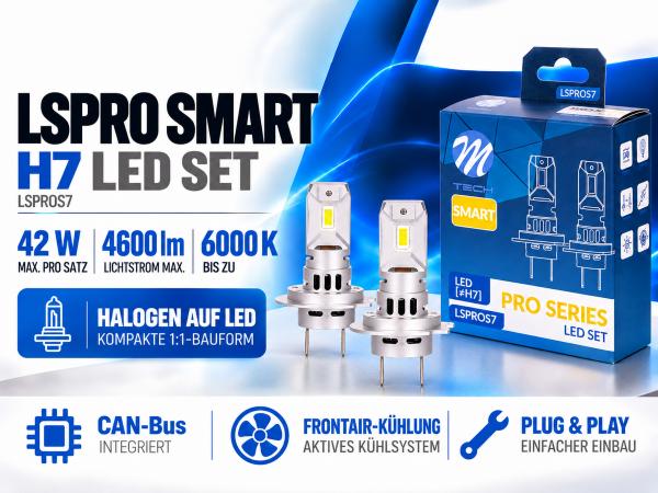 LETRONIX H7 LED Retrofit 6000K 4600lm CAN-Bus Fernlicht / Abblendlicht - LSPROS7