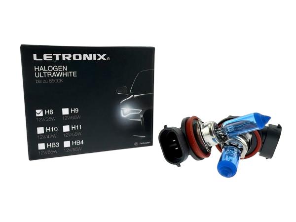 LETRONIX H8 12V 35W Halogen Leuchtmittel 8500K Xenon Gas Ultra White