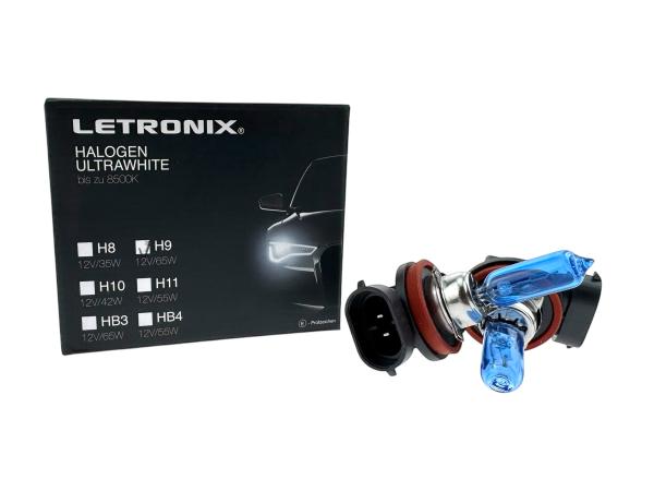 LETRONIX H9 12V 65W Halogen Leuchtmittel 8500K Xenon Gas Ultra White