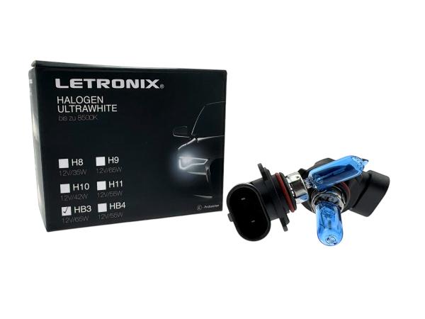 LETRONIX HB3 9005 12V 65W Halogen Leuchtmittel 8500K Xenon Gas Ultra White