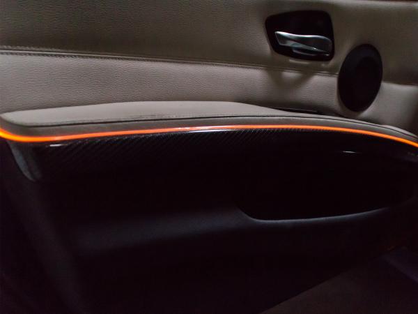 LETRONIX LED Ambientebeleuchtung für Armaturenbrett + 2 Türen in Orange für BMW