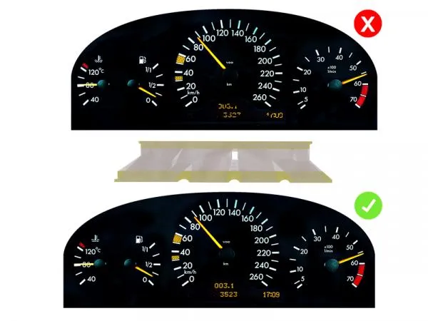LETRONIX für Mercedes W210 S210 Tacho Multifunktions Display Pixel Reparatur Folie
