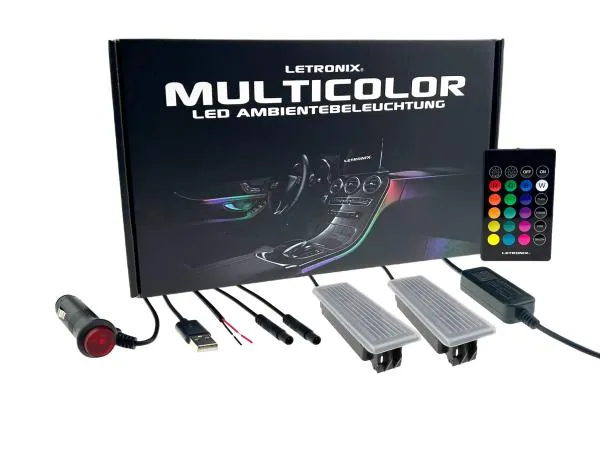 LETRONIX RGB LED Fußraumbeleuchtung Module 2er Set für BMW, für Mini und Range Rover