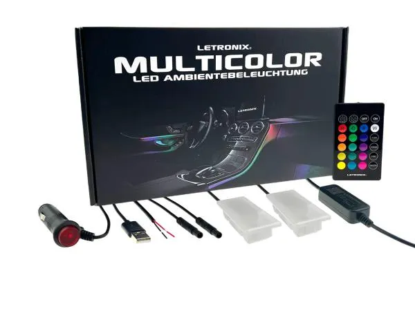 LETRONIX RGB LED Fußraumbeleuchtung Module 2er Set für Tesla für LED Ambientebeleuchtung