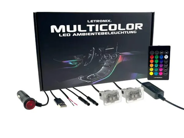 LETRONIX RGB LED Fußraumbeleuchtung V1 Module 2er Set für Audi und Seat