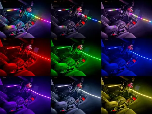 LETRONIX RGBIC Full LED Rainbow Ambientebeleuchtung für Armaturenbrett + 4 Türen