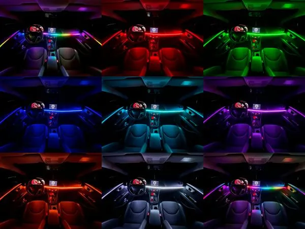 LETRONIX RGBIC Full LED Rainbow Ambientebeleuchtung für Armaturenbrett + 4 Türen